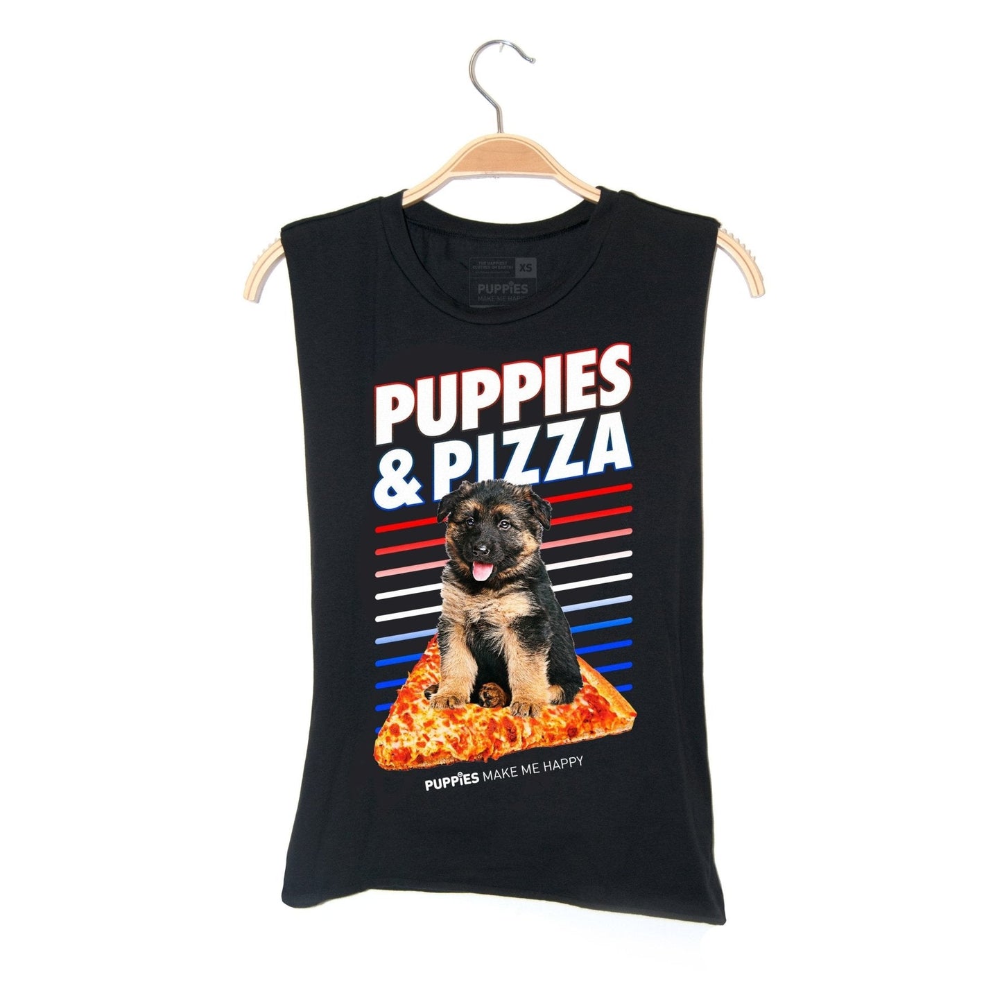 Puppies & Pizza | Gift for Dog Lovers | Uni-Sex Muscle Tank
