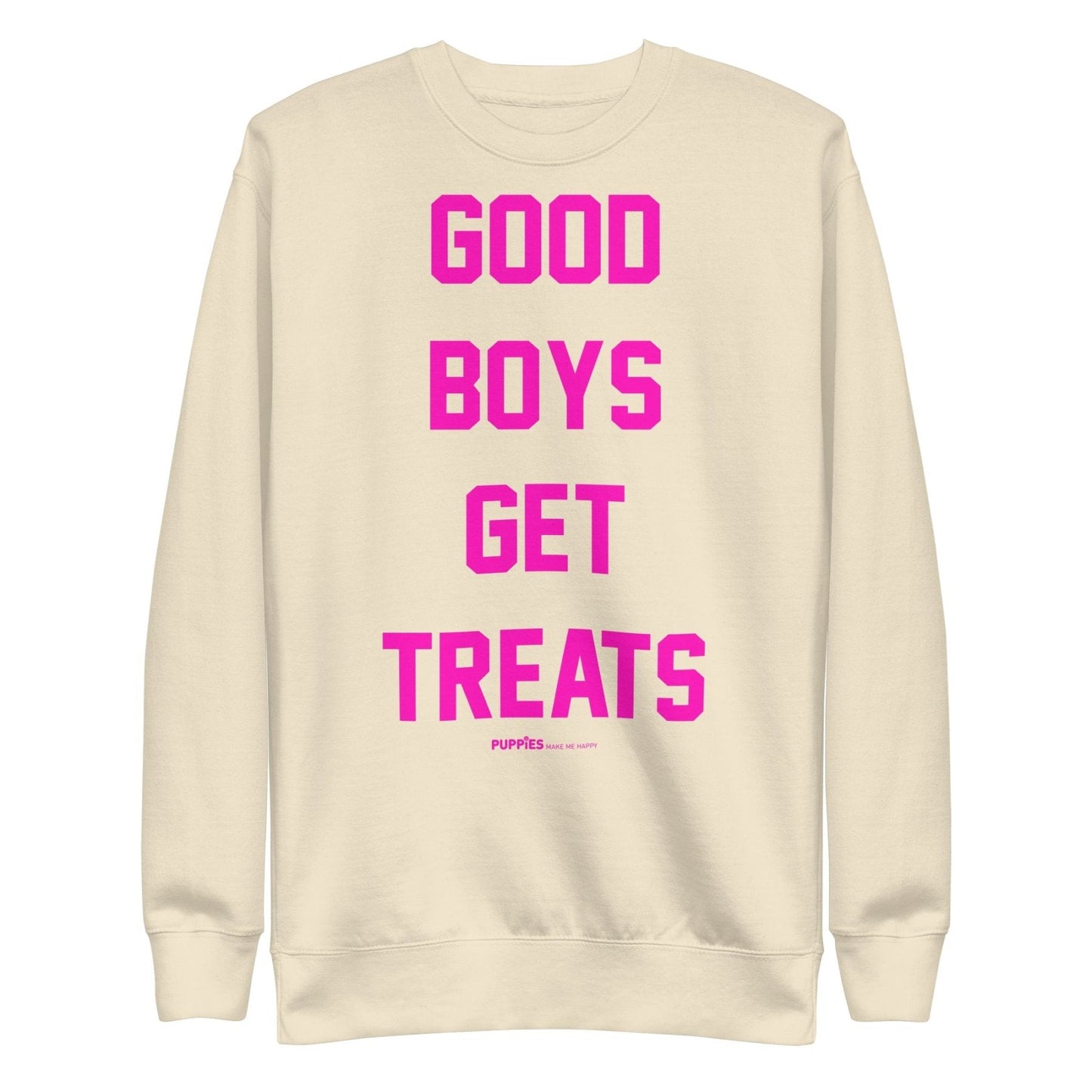 Good Boys Get Treats Pink Font Crewneck Sweatshirt | Ultra-Soft Best Gift for Dog Lovers